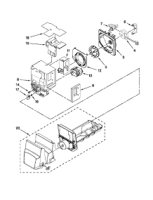 Motor And Ice Container Parts parts for Kenmore Refrigerator 596.79549013 (59679549013, 596 79549013) from AppliancePartsPros.com