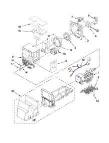 Motor And Ice Container Parts parts for Kenmore Refrigerator 596.79543014 (59679543014, 596 79543014) from AppliancePartsPros.com
