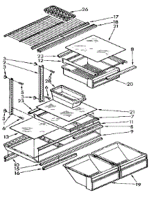 Shelf parts for Kenmore Refrigerator 106.9610613 (1069610613, 106 9610613) from AppliancePartsPros.com