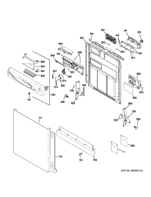Escutcheon & Door Assembly parts for Ge Dishwasher GDWF160V55SS from AppliancePartsPros.com