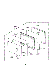 Door Parts parts for Kenmore Microwave 721.85032111 (72185032111, 721 85032111) from AppliancePartsPros.com