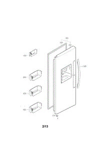 Freezer Door Parts parts for Kenmore Refrigerator 795.51316014 (79551316014, 795 51316014) from AppliancePartsPros.com