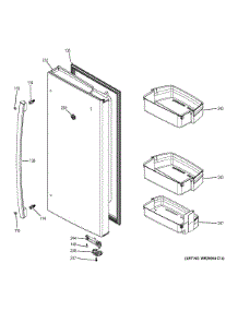 Fresh Food Door - Rh parts for Ge Refrigerator GFE28HMHBES from AppliancePartsPros.com