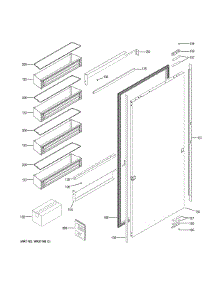 Door parts for Ge Refrigerator ZIR240NPKAII from AppliancePartsPros.com