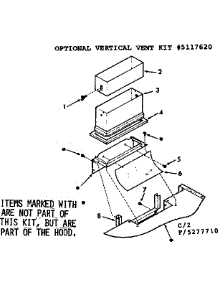 Optional Vertical Vent Kit parts for Kenmore Range Hood 103.5277780 (1035277780, 103 5277780) from AppliancePartsPros.com