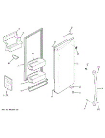 Fresh Food Door - Rh parts for Ge Refrigerator PGS25KSEAFSS from AppliancePartsPros.com