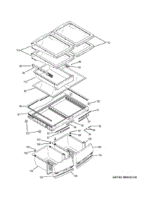 Fresh Food Shelves parts for Ge Refrigerator PFE22KSEAFSS from AppliancePartsPros.com