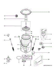 Tub & Motor parts for Ge Washer WSLP1500H2WW from AppliancePartsPros.com