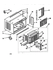 Cabinet parts for Kenmore Room Air Conditioner 106.9700872 (1069700872, 106 9700872) from AppliancePartsPros.com