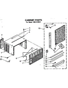 Cabinet Parts parts for Kenmore Room Air Conditioner 106.8730511 (1068730511, 106 8730511) from AppliancePartsPros.com