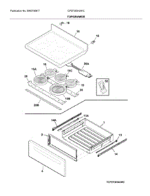 Top / Drawer parts for Frigidaire Range CFEF3054UWC from AppliancePartsPros.com