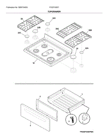 Top / Drawer parts for Frigidaire Range FGGF3036TBB from AppliancePartsPros.com