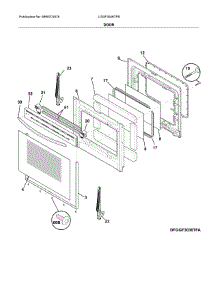 Door parts for Frigidaire Range LGGF3046TFB from AppliancePartsPros.com