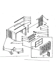 Cabinet Parts parts for Kenmore Room Air Conditioner 106.8750500 (1068750500, 106 8750500) from AppliancePartsPros.com