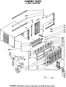 Cabinet Parts parts for Kenmore Room Air Conditioner 106.8721082 (1068721082, 106 8721082) from AppliancePartsPros.com
