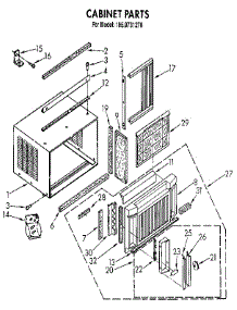 Cabinet parts for Kenmore Room Air Conditioner 106.9731270 (1069731270, 106 9731270) from AppliancePartsPros.com