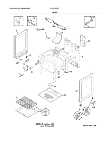 Body parts for Frigidaire Range FFGF3052TBA from AppliancePartsPros.com