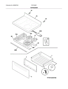 Top / Drawer parts for Frigidaire Range FFEF3056TBB from AppliancePartsPros.com