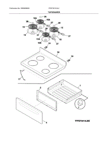Top / Drawer parts for Frigidaire Range FFEF3015LMJ from AppliancePartsPros.com