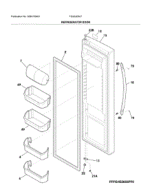 Fresh Food Doors parts for Frigidaire Refrigerator FGSS2635TP5 from AppliancePartsPros.com