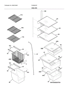 Shelves parts for Frigidaire Refrigerator FGSS2635TE5 from AppliancePartsPros.com