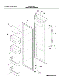 Fresh Food Door parts for Frigidaire Refrigerator FGHS2631PF5A from AppliancePartsPros.com