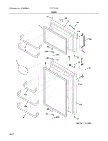 Door parts for Frigidaire Refrigerator FFHT1514QS5 from AppliancePartsPros.com