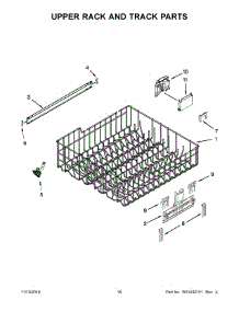 Upper Rack And Track Parts parts for Kenmore Dishwasher 665.13542N413 (66513542N413, 665 13542N413) from AppliancePartsPros.com