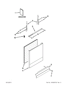Door And Panel Parts parts for Kenmore Dishwasher 665.13073K214 (66513073K214, 665 13073K214) from AppliancePartsPros.com