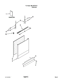 Door And Panel Parts parts for Kenmore Dishwasher 665.13073K210 (66513073K210, 665 13073K210) from AppliancePartsPros.com