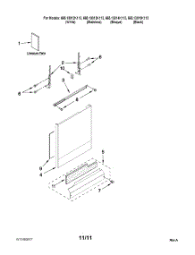 Door And Panel Parts parts for Kenmore Dishwasher 665.13019K113 (66513019K113, 665 13019K113) from AppliancePartsPros.com