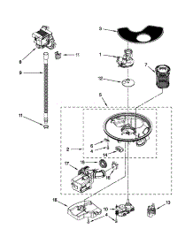 Pump And Motor Parts parts for Kenmore Dishwasher 665.13263K111 (66513263K111, 665 13263K111) from AppliancePartsPros.com