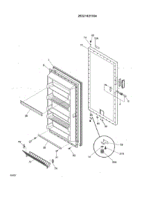 Door parts for Kenmore Freestanding Freezer 253.21021104 (25321021104, 253 21021104) from AppliancePartsPros.com