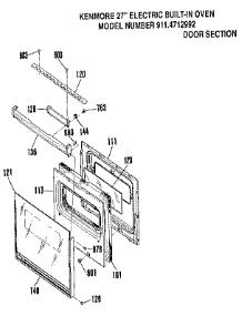 Door Section parts for Kenmore Wall Oven 911.4712992 (9114712992, 911 4712992) from AppliancePartsPros.com
