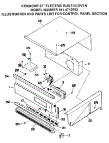 Control Panel Section parts for Kenmore Wall Oven 911.4712992 (9114712992, 911 4712992) from AppliancePartsPros.com