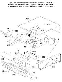 Control Panel Section parts for Kenmore Wall Oven 911.4703990 (9114703990, 911 4703990) from AppliancePartsPros.com
