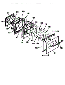 Door Section parts for Kenmore Wall Oven 911.41369690 (91141369690, 911 41369690) from AppliancePartsPros.com