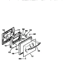 Door Section parts for Kenmore Wall Oven 911.41369690 (91141369690, 911 41369690) from AppliancePartsPros.com