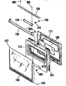 Door Section parts for Kenmore Wall Oven 911.4712995 (9114712995, 911 4712995) from AppliancePartsPros.com