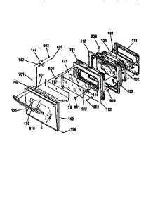 Door parts for Kenmore Wall Oven 911.47466791 (91147466791, 911 47466791) from AppliancePartsPros.com