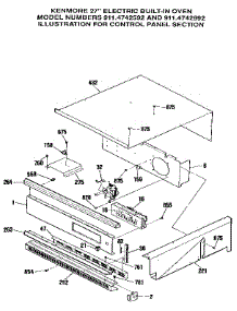 Control Panel Section parts for Kenmore Wall Oven 911.4742992 (9114742992, 911 4742992) from AppliancePartsPros.com