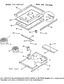 Main Top Section parts for Kenmore Wall Oven 103.9897617 (1039897617, 103 9897617) from AppliancePartsPros.com