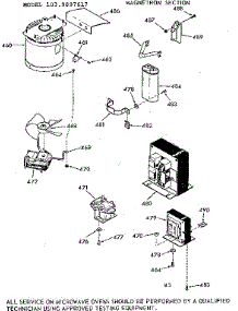 Magnetron Section parts for Kenmore Wall Oven 103.9897617 (1039897617, 103 9897617) from AppliancePartsPros.com