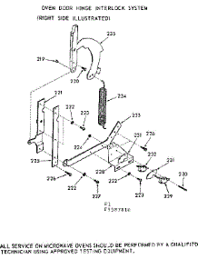 Oven Door Hinge Interlock System parts for Kenmore Wall Oven 103.9587810 (1039587810, 103 9587810) from AppliancePartsPros.com