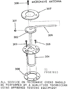 Microwave Antenna parts for Kenmore Wall Oven 103.9587810 (1039587810, 103 9587810) from AppliancePartsPros.com