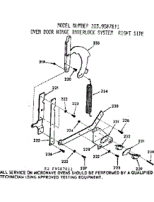 Oven Door Hinge Interlock System parts for Kenmore Wall Oven 103.9587811 (1039587811, 103 9587811) from AppliancePartsPros.com