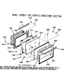 Oven Door Section parts for Kenmore Wall Oven 103.9587811 (1039587811, 103 9587811) from AppliancePartsPros.com