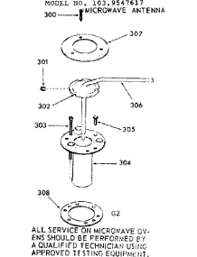 Microwave Antenna parts for Kenmore Wall Oven 103.9547617 (1039547617, 103 9547617) from AppliancePartsPros.com