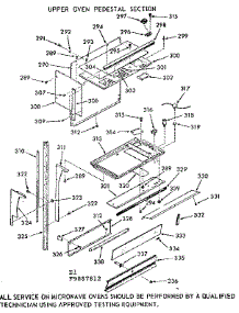 Upper Oven Pedestal Section parts for Kenmore Wall Oven 103.9887812 (1039887812, 103 9887812) from AppliancePartsPros.com