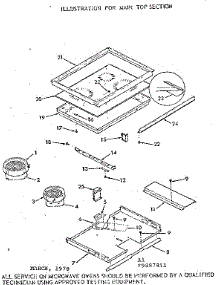 Main Top Section parts for Kenmore Wall Oven 103.9887811 (1039887811, 103 9887811) from AppliancePartsPros.com